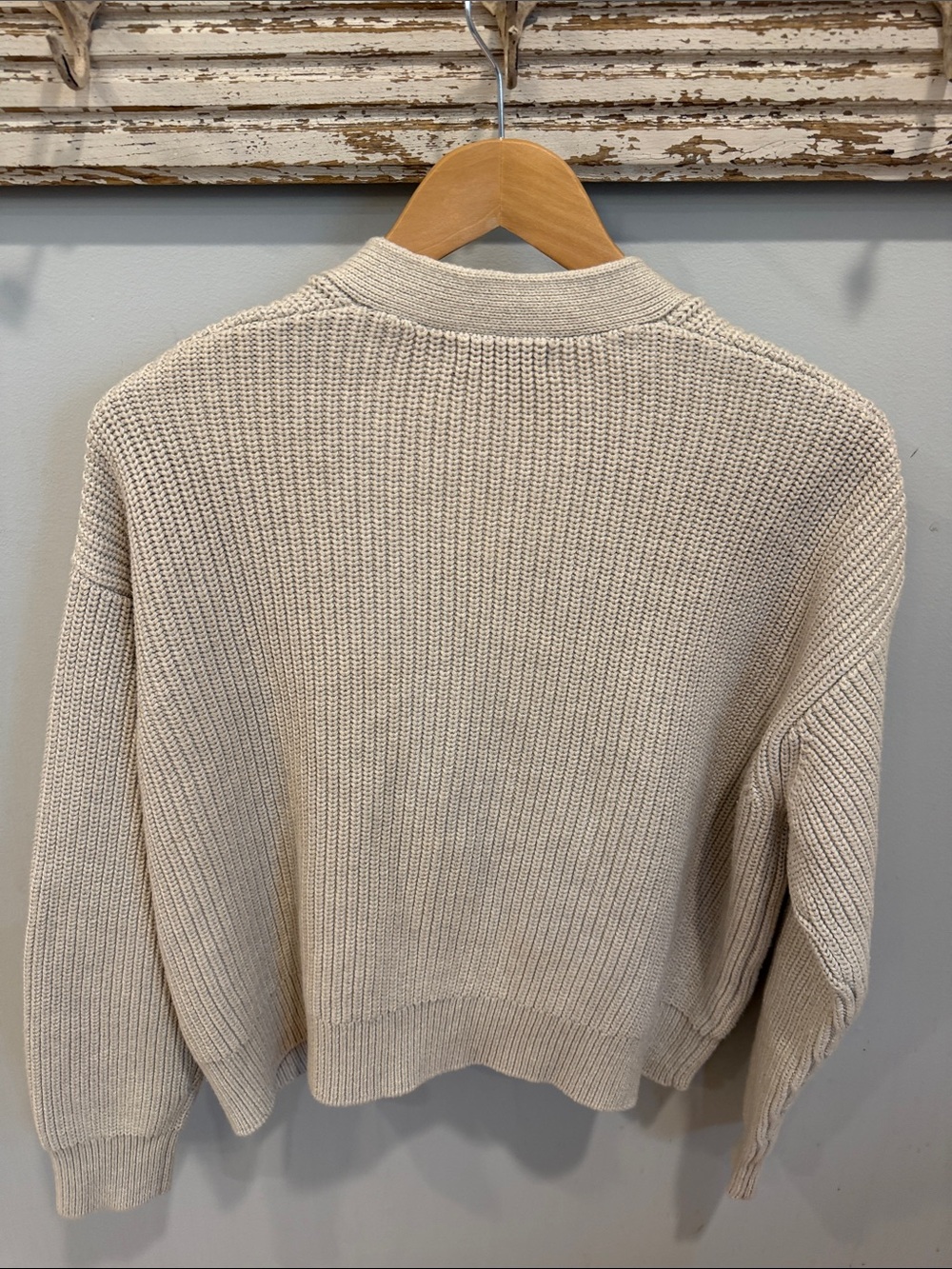 Quince 100% Organic Cotton Fisherman Boxy Cropped Cardigan Size Small - Picture 4 of 7